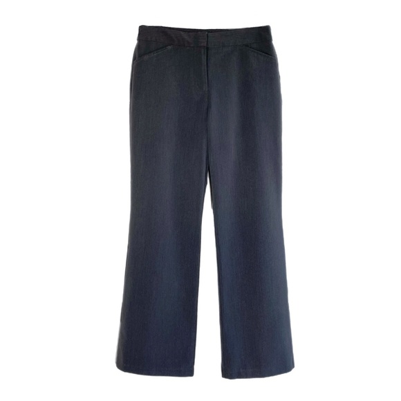Nicole Miller Charcoal Gray Flat Front Career Office Pants - Picture 1 of 6
